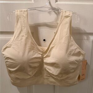 Truekind Everyday Throw on  Pullover Comfort Wireless Bralette Beige 4XL New